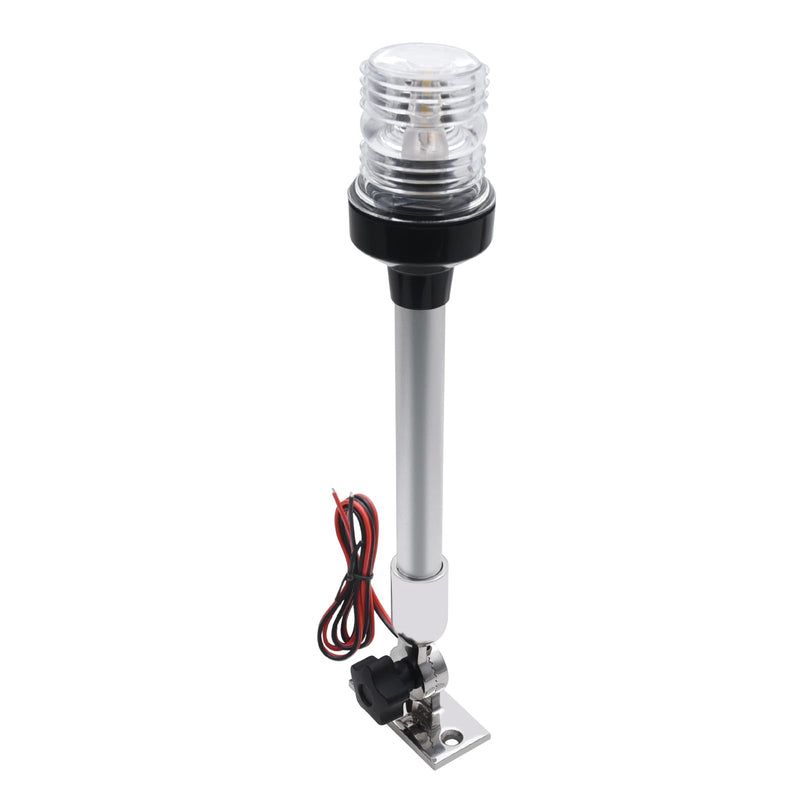 Geloo 12 Inch Marine Navigation Lights, Boat Stern Light Waterproof IP67, Anchor Lights, Marine Lights White LED All Round 360°Fold Down for Pontoon and Fishing Boat Yacht Stainless Steel Base 12 Inches Folding