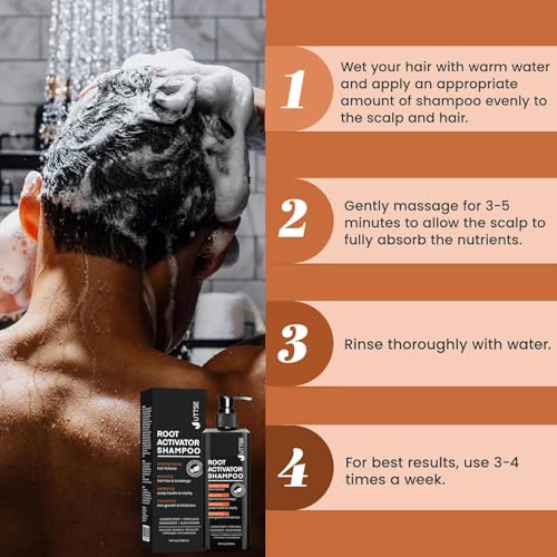 Root Activator Shampoo for Men: Hair Growth Shampoo for Men's Thinning Hair and Hair Loss - Men's Scalp Care - 10.1 fl oz / 300 mL Natural 10.1 Count (Pack of 1)