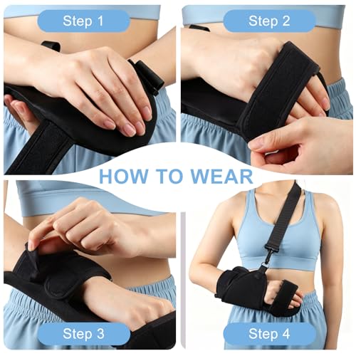 Resting Hand Splint Left & Right – Adjustable Night Wrist Brace with Finger Separators for Carpal Tunnel, Arthritis, Tendonitis, Post-Injury Recovery – Breathable Hand Support for Straightening Fingers (Large Left) Large Left