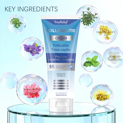 Folliculitis Cream | Soothes & Helps Clear Bumps on Scalp, Face, Body & Butt | for Ingrown Hairs, Razor Bumps & Acne | 120g (01)