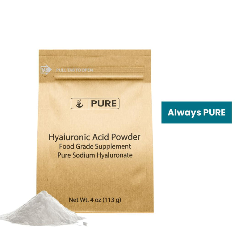 PURE ORIGINAL INGREDIENTS Hyaluronic Acid, Water Soluble, Fine Powder (4 Ounce) 4 Ounce (Pack of 1) - BeesActive Australia