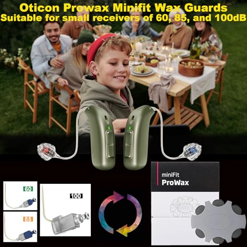 （60-Pcs）Minifit Prowax Wax Guards Filters for Oticon Hearing Aids,Oticon Minifit Hearing Aids Replacement Parts Supplies Cleaning Kit Accessories 10 Packs/60 Filters White-1mm