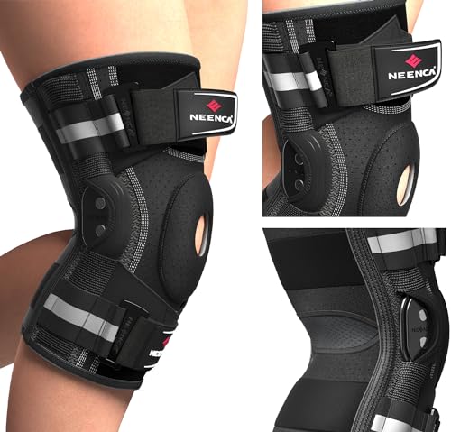 NEENCA Professional Knee Brace, Hinged Knee Support for Women & Men Relief Medium Black - Single