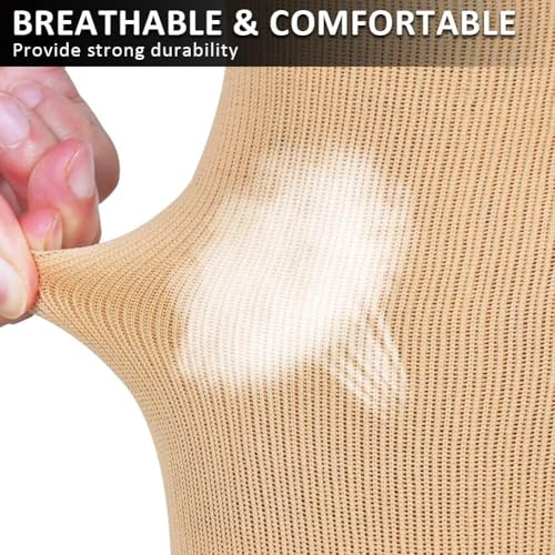 Ailaka Medical 15-20 mmHg Zipper Compression Socks Women Men 3X-Large (1 Pair) Beige
