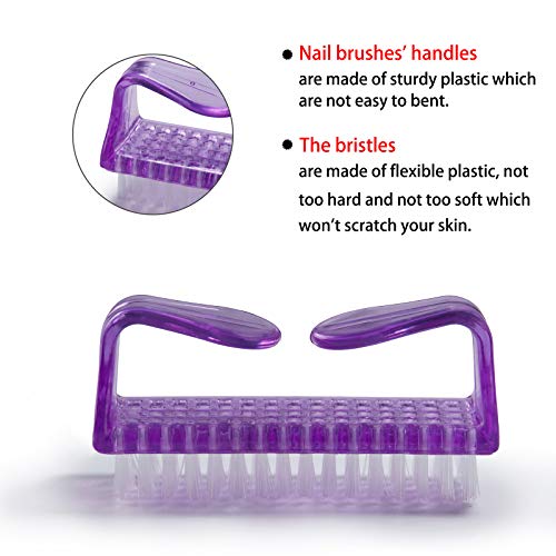 10 Pcs Handle Grip Nail Brush, Hand Fingernail Scrub Cleaning Brushes for Toes and Nails Cleaner, Pedicure Scrubbing tool kit for Men and Women (Multicolor)