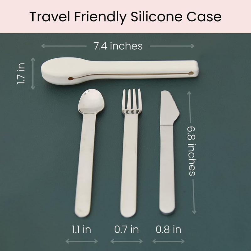 Uba Portion Control Flatware & Bariatric Diet Utensils Set with Silicone Case (1) 1