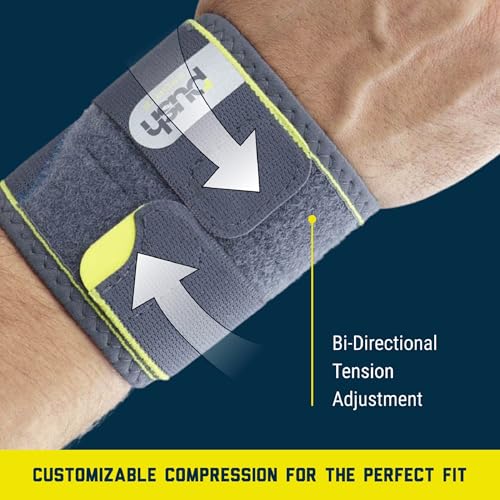 Push Sports Wrist Support Brace for Sports & Athletics - Relieve Pain from Tendonitis, Sports Fractures (Left) - Wrist Support Weight Lifting, Wrist Support Brace, Wrist Brace for Weightlifting Left