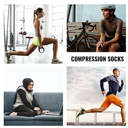 hello momoya Compression Socks for Women Men Circulation Knee High 8 Pairs for Nurses, Running, Travel, Athletic Large-X-Large 02-8 Pairs-diamond 1