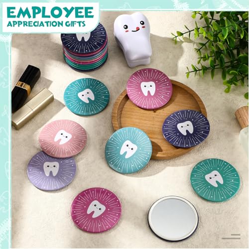 Geetery 54 Pcs Tooth Compact Mirrors Dental Gifts Staffs Assistants