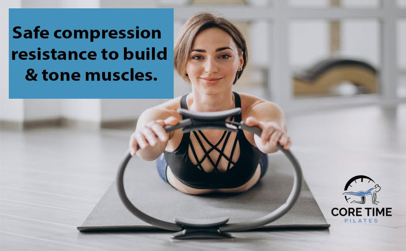Pilates Ring - 14 inch Exercise Ring - Guide and Carry Bag - Resistance Band- Pilates Kit for Women- Pilates Cirlce Set- Magic Circle-Exercise Ring for Thigh Workout- glute Workout.