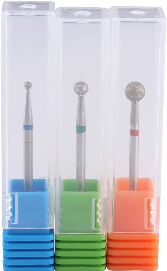 MZCMSL Ball Diamond Nail Bit Cuticle Clean Nail Art Tool 3pcs - BeesActive Australia