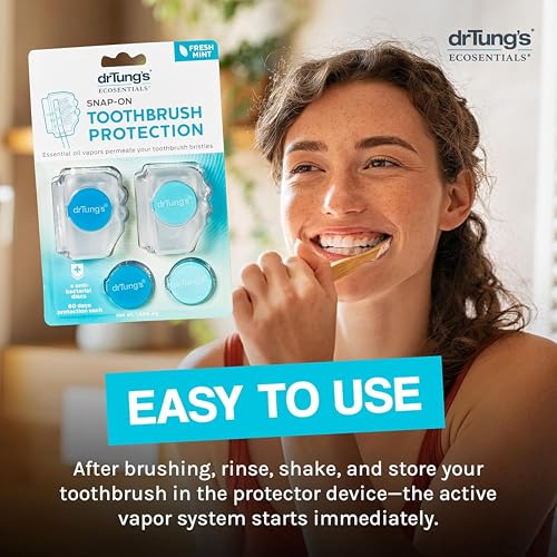 DrTung's Snap-On Toothbrush Cover Caps 2 Count - Pack of 6 6 Pack