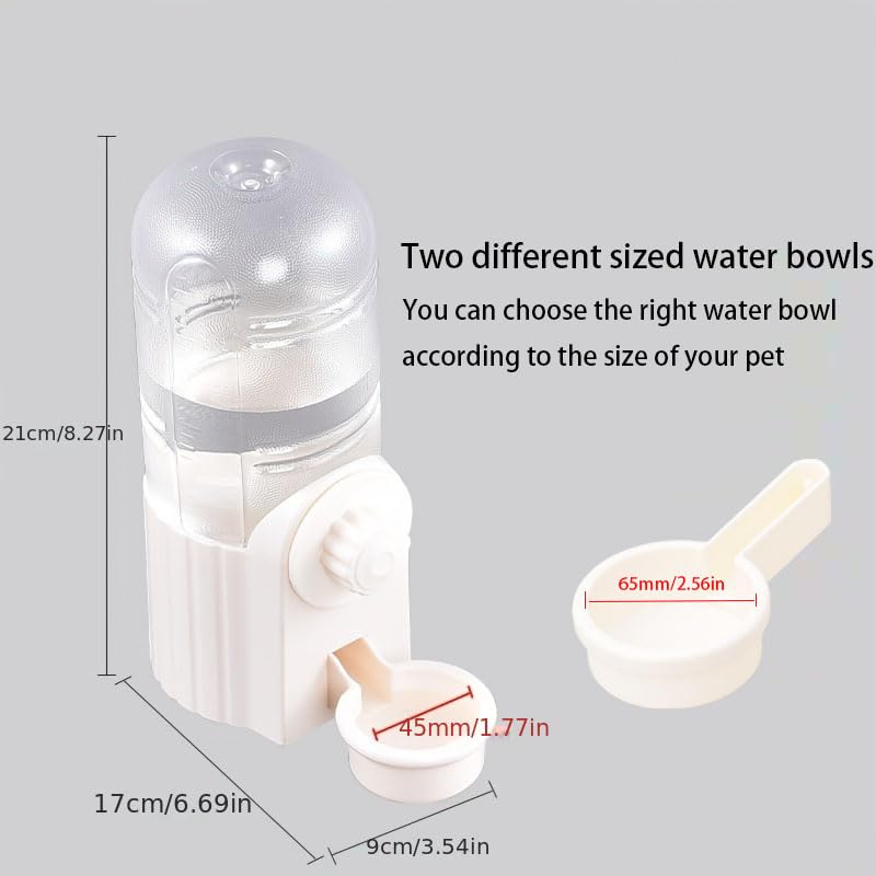 Rabbit Water Bottle, 700ml/23oz Hanging Water Dispenser Feeder Cage Crate Hutch Bunny Puppy Cat Chinchilla Ferret Guinea Pigs Squirrel Hedgehog (white, 700ml) white - BeesActive Australia