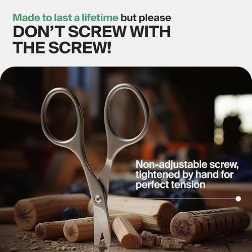 GERMANIKURE Professional Nail Scissors, Self-Sharpening Steel, Cork Case Cork Sleeve