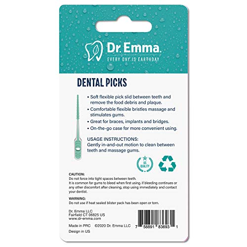 Dr. Emma Dental Picks 100Ct/Pack, 2 Pack and Curved Tooth Picks 90Ct/Pack, 2 Pack