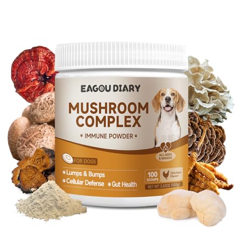 Mushroom for Dog with Turkey Tail Mushroom for Dogs, Lion’s Mane, Shiitake - Pumpkin Powder for Dogs Supports Digestion, Gut Health