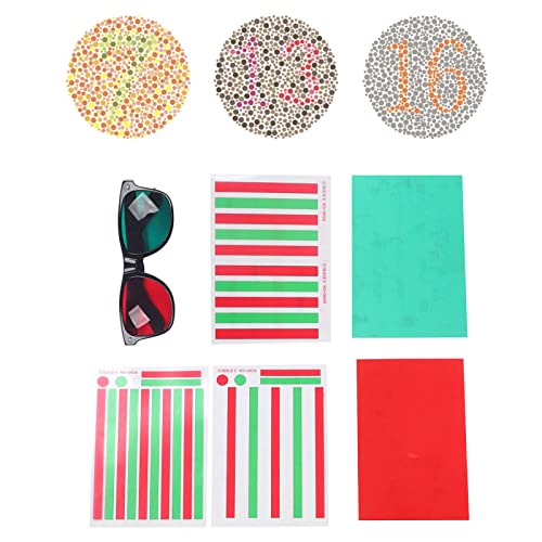 Red Green Vision Correction Cards,ANGGREK Myopia Strabismus Amblyopia Stereo Eye Training Reading Aids Red Green Training Glasses