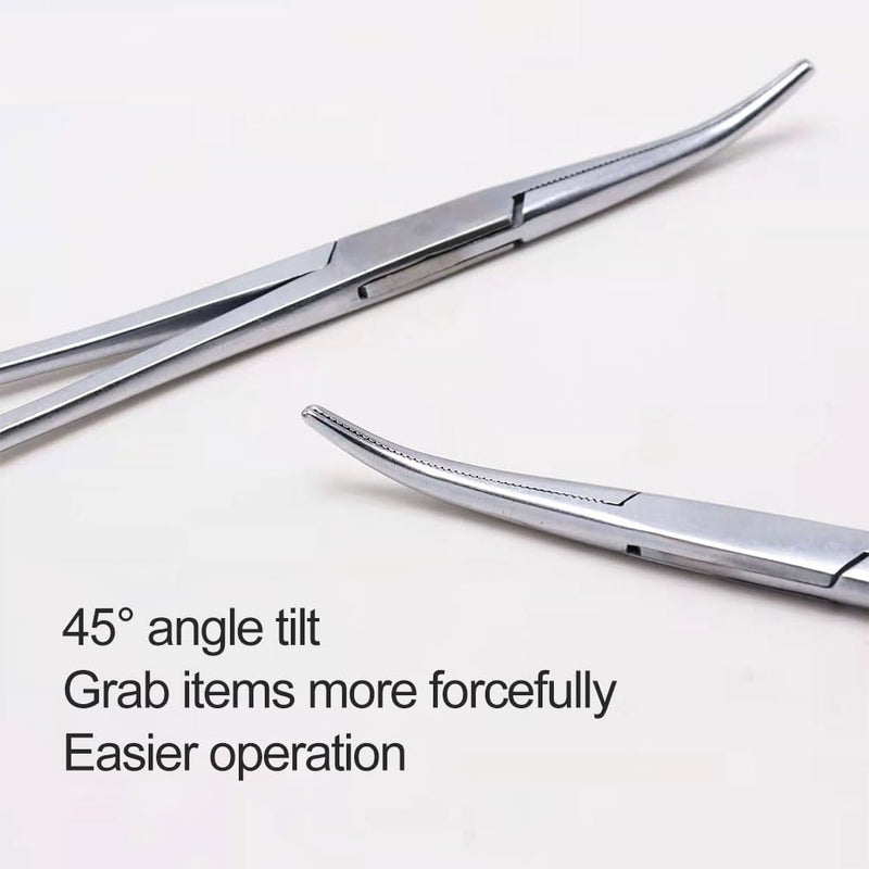 Ear hair tweezers for pets, artery forceps, stainless steel tweezers, curved dog scissors, stainless steel pet forceps hemostatic, for removing animal hair, ear cleaning for pets, 12.5 cm - BeesActive Australia