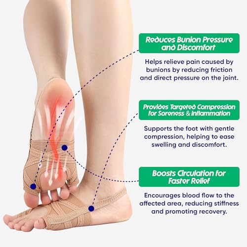 Bunion Corrector for Women and Men, Breathable Big Toe Straightener with Adjustable Support, Hallux Valgus Toe Separator for Day and Night Use (1 pcs)