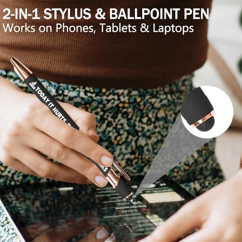 Physical Therapist Gifts, Physical Therapy Gifts, 5 Pack 2-in-1 Stylus Metal Ballpoint Pen, 1.0mm Black Ink (5 Extra Refills)