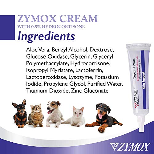 Zymox Topical Cream with 0.5% Hydrocortisone for Dogs and Cats, 1oz Net wt 1 Ounce