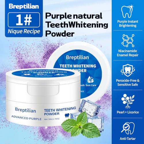 Natural Teeth Whitening Powder with Pearl, Niacinamide & Calcium, 2 Pack 1.76 Ounce (Pack of 2)