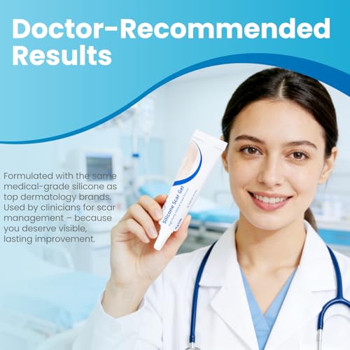 Advanced Scar Gel, Treats New & Old Scars, Reducing the Appearance of Keloid & Bump Scars Caused by Surgery, Acne, Burns, Injury & Stretch Marks-0.53 Oz(15g).