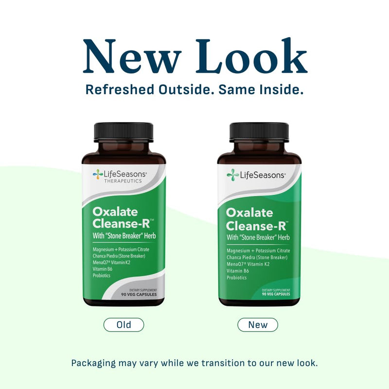 LifeSeasons Oxalate Cleanse-R - Oxalate Balance Support Supplement - Supports Kidney Health & Mineral Balance -Magnesium Citrate, Potassium Citrate, Vitamin B6 & Probiotics - 90 Veg Capsules