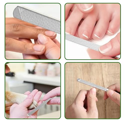 Metal Nail File Kit - 4PCS Professional Stainless Steel Long Nail Files
