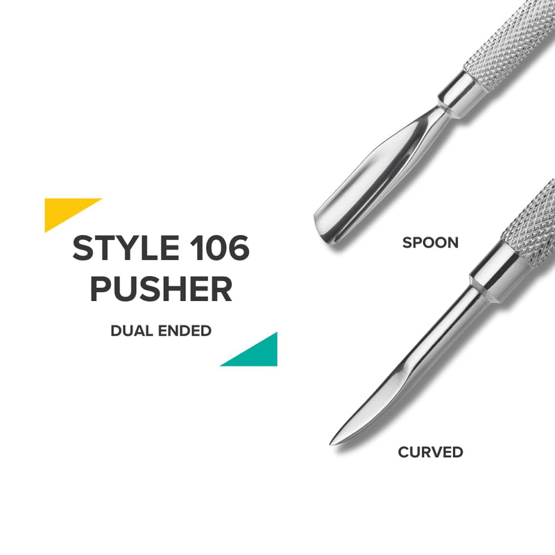 Rui Smiths Pro Cuticle Pusher with 2 Ends - Stainless Steel Manicure Tool - Style 106 - BeesActive Australia
