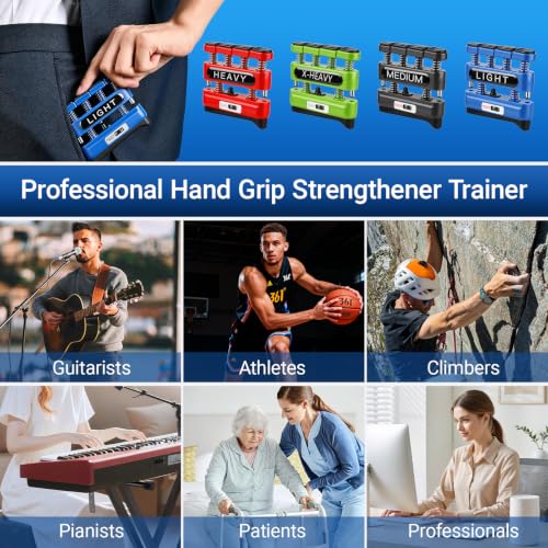 Hand Gripper with Rep Counter Ergonomic Counting Finger Exerciser 3