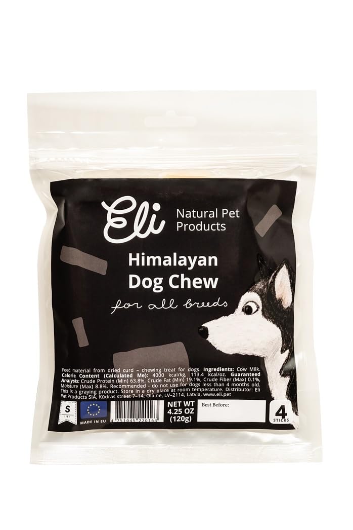 Himalayan Dog Chew Size S, 4 Pieces, 100% Natural, Long Lasting, Gluten Free, Healthy & Safe Dog Treats, Lactose & Grain Free, Protein Rich, Dogs up to 11 Lbs, Dental Treat - PawsPlanet Australia