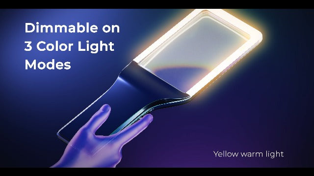 MAGNIPROS Patented 6X Rechargeable Magnifying Glass with 3 Color Light Modes & Anti-Glare Lens - Relieve Eye Strain | Perfect for Low Vision Seniors, Macular Degeneration & Fine Print USB Rechargeable