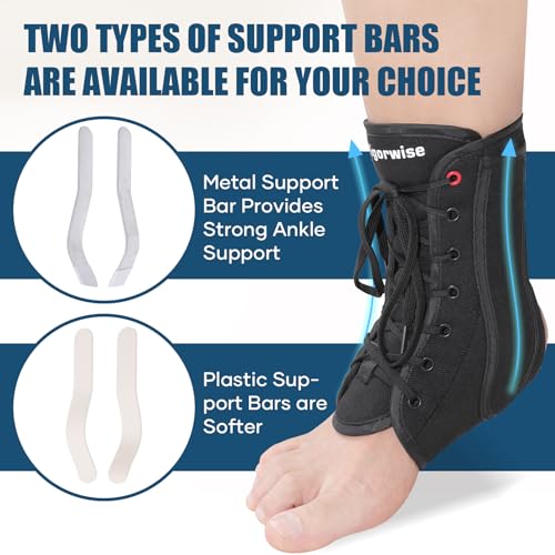 Lace up Ankle Brace 1Pcs Ankle Stabilizer Brace for Men Women M Medium Dark Black