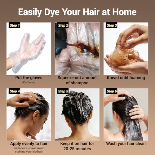 IIIMEIDU MEIDU Dark Brown Hair Dye Shampoo 3 in 1 for Women Men
