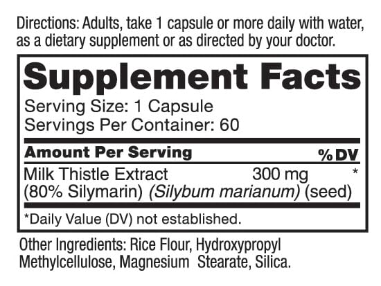 Roex Vitamins | Livalon | Milk Thistle Extract | 80% Silymarin | Natural Liver Detox | Vegetable Capsules | 60 Count