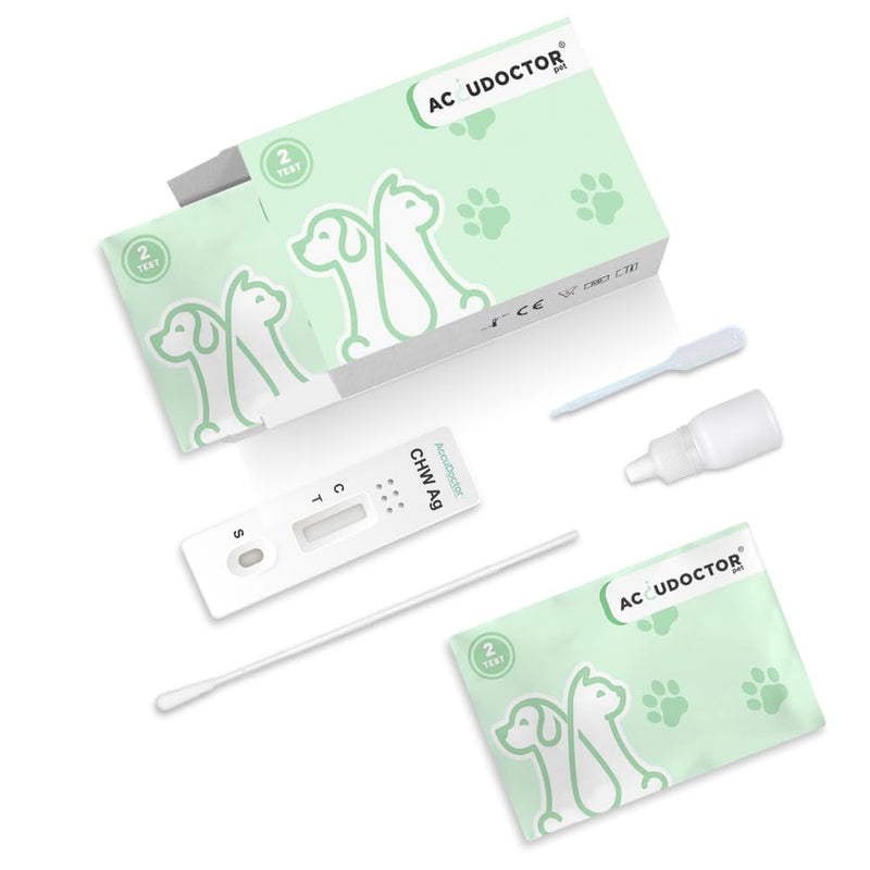 2 Test Accudoctor Heartworm Ag Dirofilariasis CHW Ag Heartworm Disease Dirofilariasis Dirofilaria Pets Dogs Canine Rapid Test Chair Dog Test Dog Dog Pet medium rapid test - BeesActive Australia