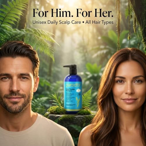 PURA D'OR Scalp Therapy Shampoo for Dryness and Buildup Care, 16oz Tea Tree Peppermint 16 Count (Pack of 1)