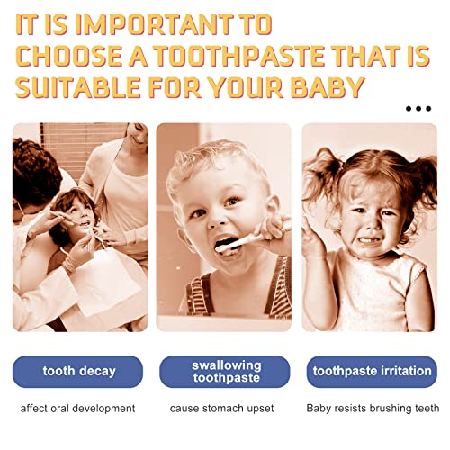 Foam Toothpaste Kids, Kids Mouthwash with Fruit Flavor - Toddler Toothpaste Age for Children, 360ºCare Natural Anti-Cavity Formulas with Fluoride for U-Shape Toothbrushes 4 Flavors Toothpaste