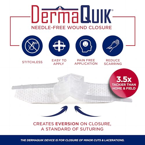 by DermaClip Extreme Wound Closure Device - 3 Pack Heavy Duty Emergency Laceration Repair Kit - Stitchless Zip Stitch & Butterfly Bandages Alternative for Sports, Hiking & Survival First Aid Extreme 3 Pack