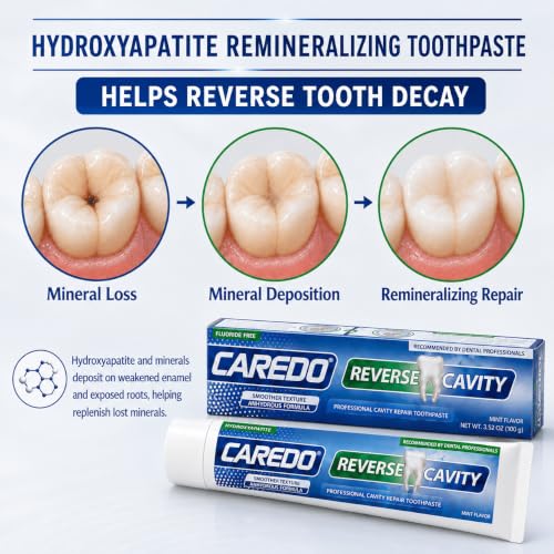 CAREDO Cavity Reversal Reversing Toothpaste, Reverse Cavities & Tooth Decay Spearmint 3.52 Ounce (Pack of 1)