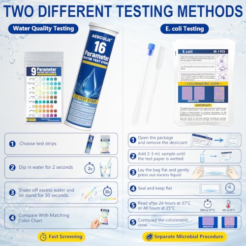 26 in 1 Water Test Kit for Drinking Water 158 Strips, Upgraded Home Water Testing Strips for Well & Tap Water, Detects Hardness, Chlorine, pH, Lead, Iron, Copper & Multiple Water Quality Contaminants
