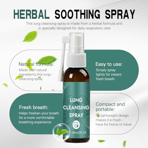 Lung Cleansing Spray, Herbal Lung Cleansing Spray, Natural Herbal Lung Cleaning Spray, Powerful Lung Support & Cleanse(50ml)