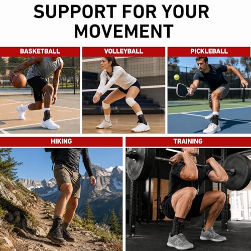 McDavid Adjustable Ankle Brace for Women Men, Sprained Ankle Support, Achilles Tendon Support, Injury Recovery, Lace Up Ankle Stabilizer Wrap for Running, Basketball, Volleyball, Soccer, Sports Large Black