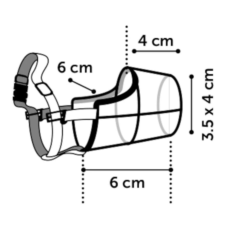 Muzzle Silas BLACK XXS neck 25-36CM / nose 3.5x4CM - BeesActive Australia