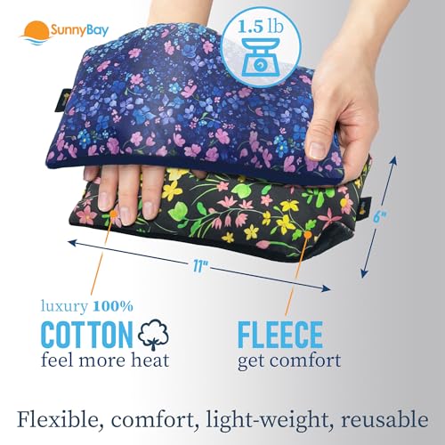 SunnyBay Heating Pad, Neck and Shoulder Wrap, 6x11 inch, Lilac Pack of 2 - Lilac and Green Flowers