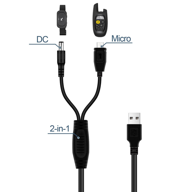 2 Pack Collar Charger for Bousnic Dog Shock 2-in-1 Dog Shock Collar Charger Replacement for Bousnic Dog Shock Collar RS2A and RS2B - BeesActive Australia