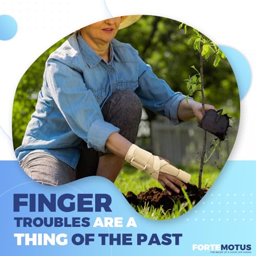 FORTEMOTUS Trigger Finger Splint, Adjustable One or Two Finger Splint Full Hand and Wrist Brace Support, Finger Immobilizer for Sprains, Discomfort Relief, Boxer Fracture Splint Black Black-Single Large