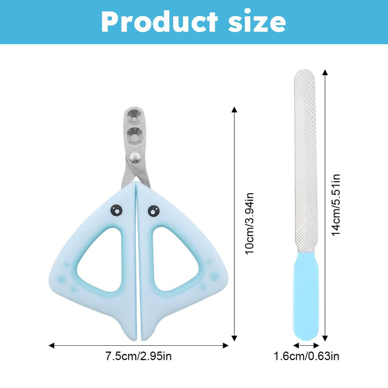 POHOVE Cat Claw Cutter, Claw Clipper for Cats with 2mm and 4mm Holes, for Small Dogs, Puppies, Cats with File (Blue) - BeesActive Australia