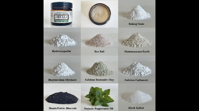 Real Products Hydroxyapatite Remineralizing Tooth Powder, Daily Care, Mint Flavor, with Xylitol, Sea Salt and Humic/Fulvic Minerals, 2 oz (Mint)